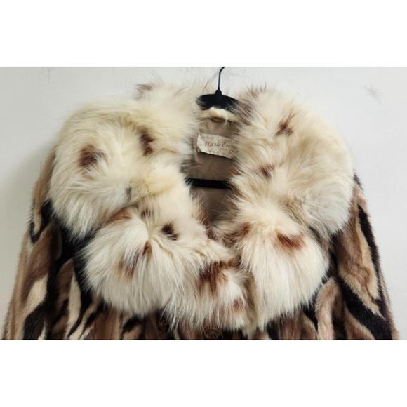 Chic Chevron Faux Fur Teddy Jacket SizeM - Picture 3 of 10